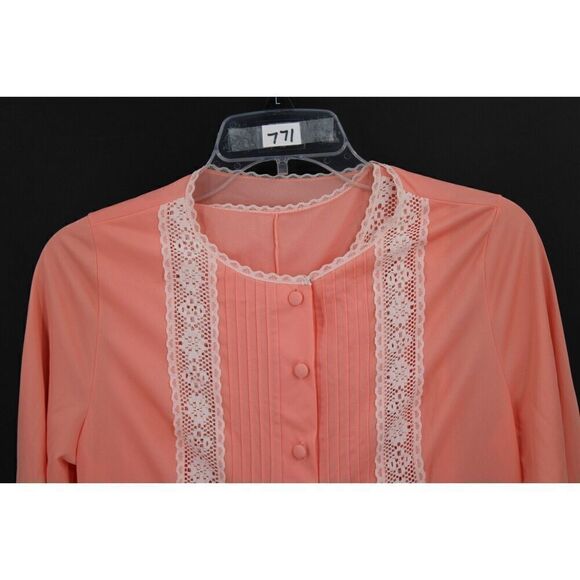 Vintage Gossard Artemis night gown and robe women's size small Peach With White - Picture 2 of 12
